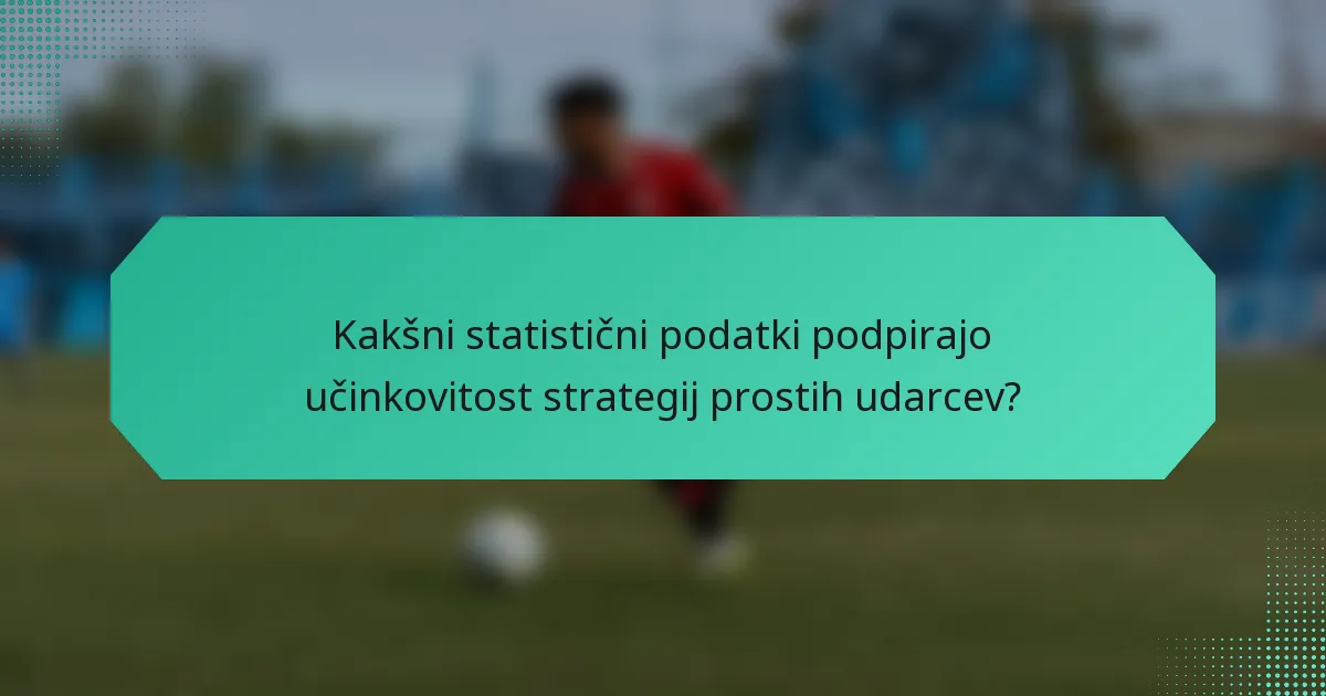 Kakšni statistični podatki podpirajo učinkovitost strategij prostih udarcev?