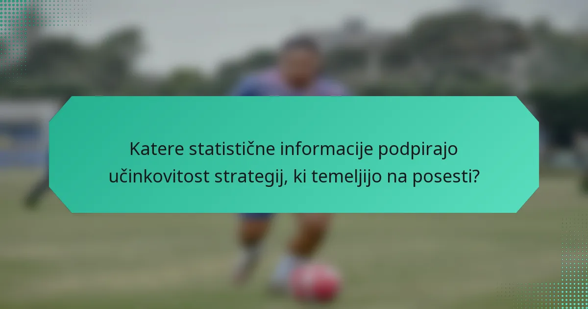 Katere statistične informacije podpirajo učinkovitost strategij, ki temeljijo na posesti?