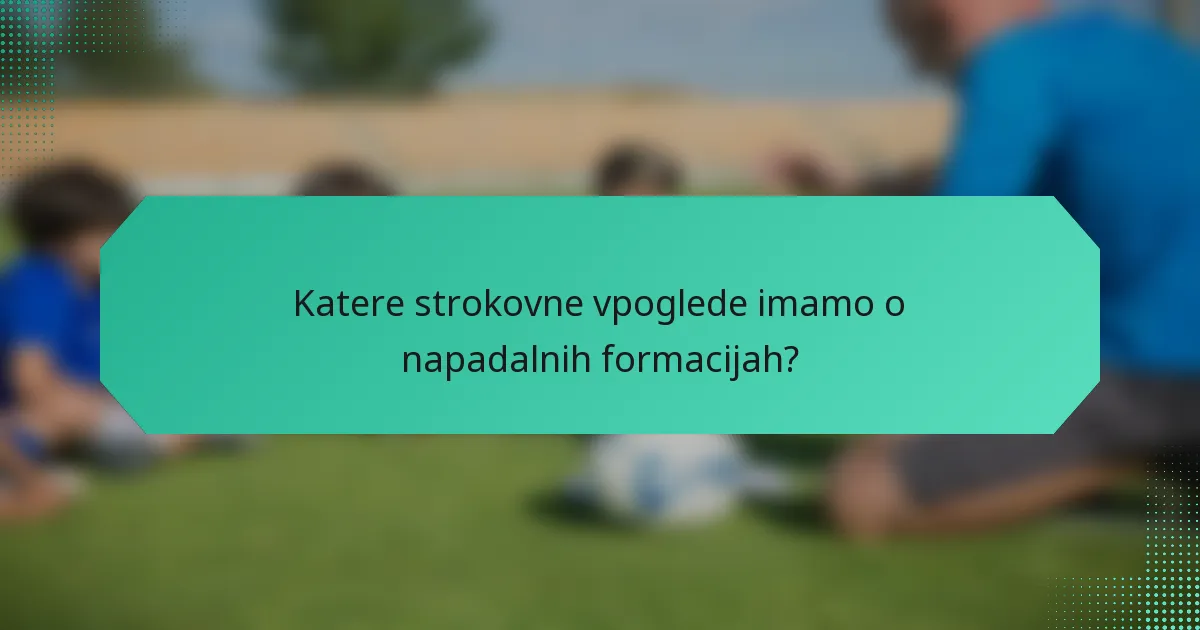 Katere strokovne vpoglede imamo o napadalnih formacijah?